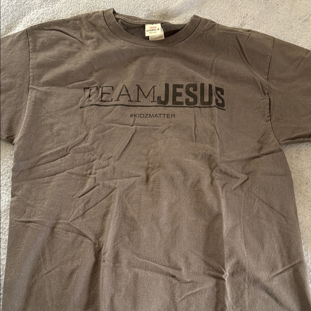 Hanes Brown Team Jesus Tee